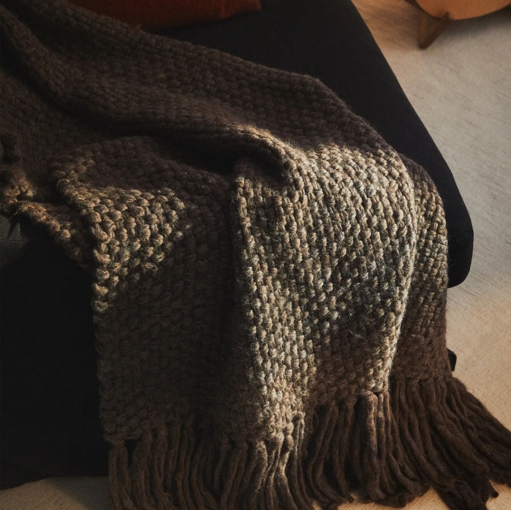 Zara Home Fringed Knit Blanket
